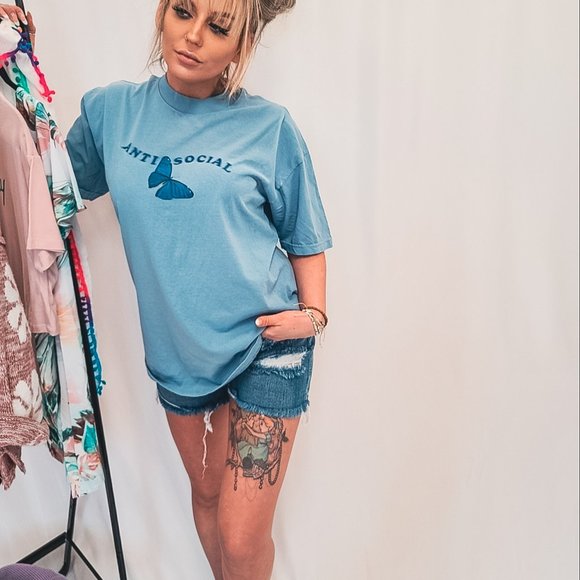 Antisocial Butterfly Oversized Tee - Picture 2 of 3